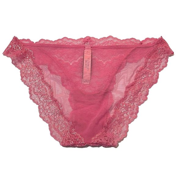 NWT VICTORIA'S SECRET Dream Angel Cheekini Pantie Sz M Sparkle Pink Lace - Picture 2 of 4